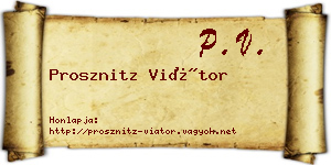 Prosznitz Viátor névjegykártya